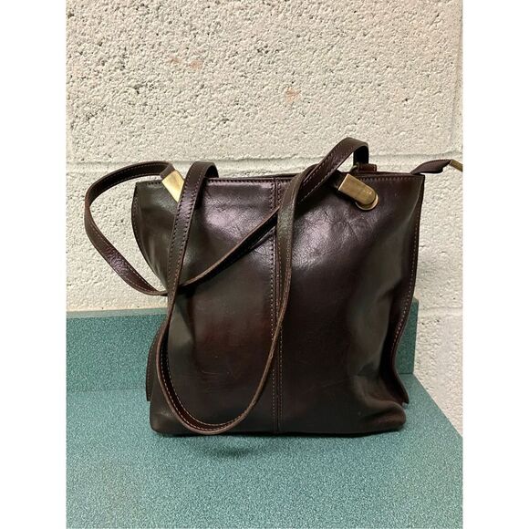 Leather Shop Made In Italy Convertable Brown Tote/Backpack. EUC Genuine Leather - Picture 4 of 15